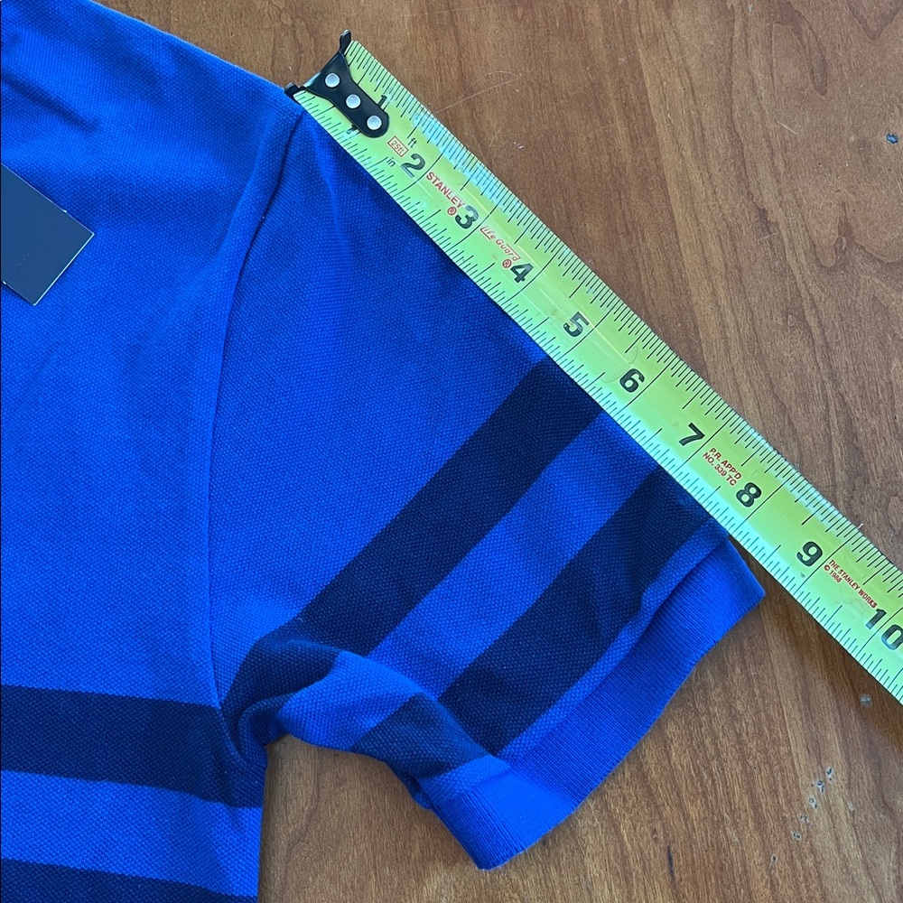 NWT Polo by Ralph Lauren Men's Cotton Mesh Polo Shirt. Royal/Navy Blue Stripes. - Picture 13 of 16
